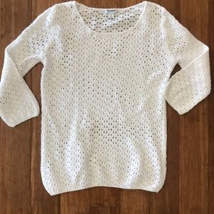 Old Navy White Overlay Knit Sweater